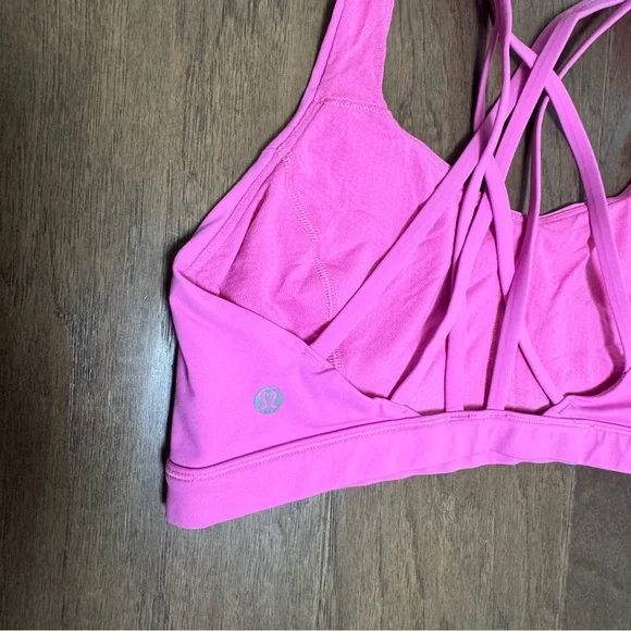 Lululemon Vibrant Pink Strappy Sports Bra - Picture 6 of 9